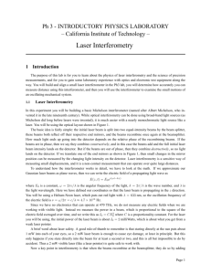 Laser Interferometry - Division of Physics, Mathematics and Astronomy