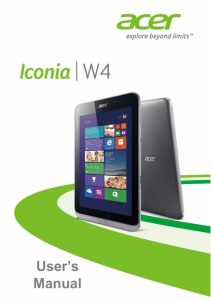 Acer Iconia W4 Manual