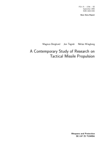 A Contemporary study of research on tactical missile propulsion.