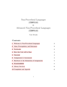 Non-Procedural Languages (COMP318) & Advanced Non