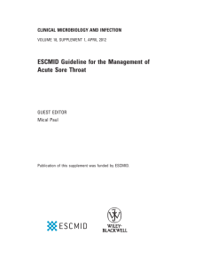 ESCMID Guideline For The Management Of Acute Sore Throat