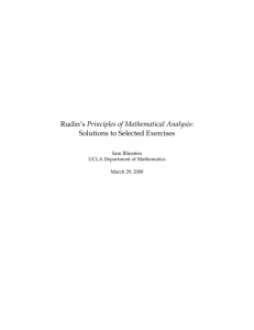 Rudin's Principles of Mathematical Analysis: Solutions to Selected