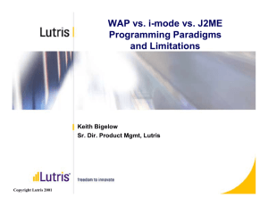 WAP, iMode or J2ME: Programming Paradigms and