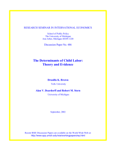 The Determinants of Child Labor: Theory and Evidence