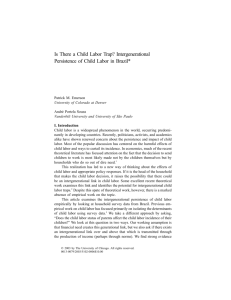 Is There a Child Labor Trap? Intergenerational Persistence of Child