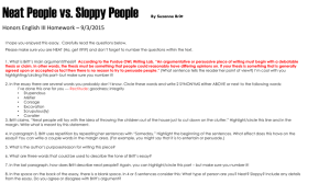 Neat People vs. Sloppy People By Suzanne Britt