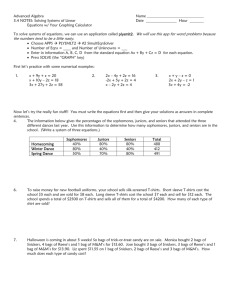 Advanced Algebra Name 3.4 NOTES: Solving Systems of Linear