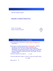 ENGINE CHARACTERISTICS
