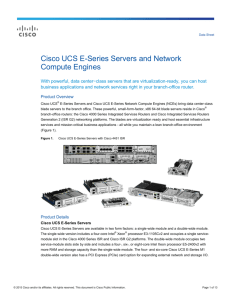 Cisco UCS E-Series Servers and Network Compute