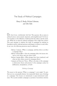The Study of Political Campaigns