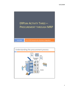 ERPsim Activity--Procurement with MRP
