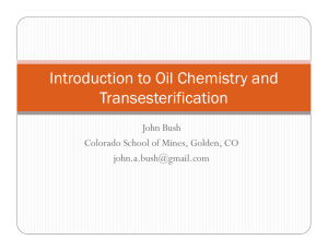 Introduction to Oil Chemistry and Transesterification