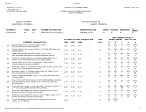 Full Evaluations - Wharton Statistics Department