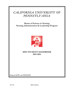 MSN Student Handbook - California University of Pennsylvania