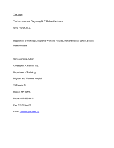 Title page The Importance of Diagnosing NUT Midline Carcinoma