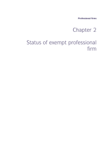 Chapter 2 Status of exempt professional firm