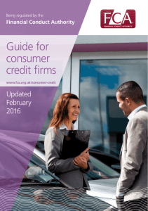 Guide for consumer credit firms