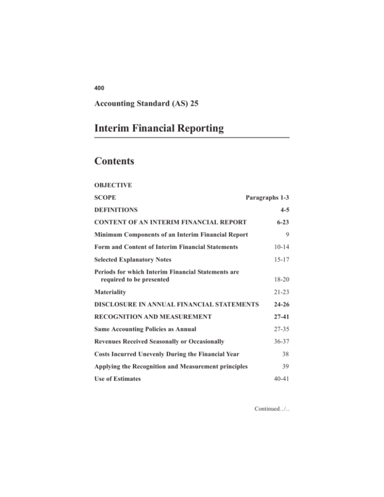 Interim Financial Reporting