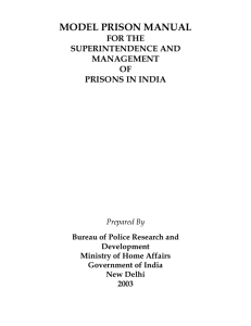 model prison manual - Bureau of Police Research and Development