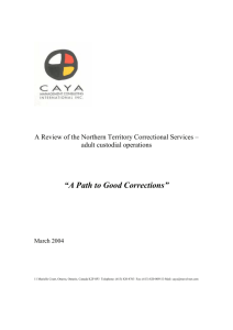 A Path to Good Corrections - Northern Territory Government