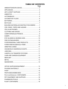 table of contents