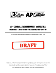 AP Comparative Government and Politics Preliminary Course Outline