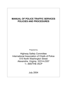 manual of police traffic services policies and procedures