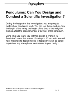 Pendulums: Can You Design and Conduct a Scientific Investigation?