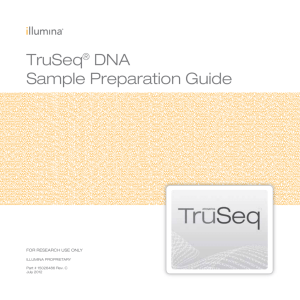 TruSeq DNA Sample Preparation Guide - Support