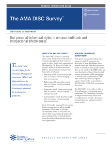 The AMA DISC Survey™ Information Sheet