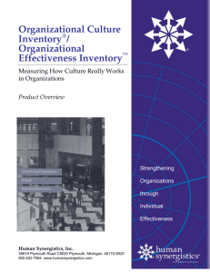 Organization Culture & Effectiveness Inventory – Product Overview