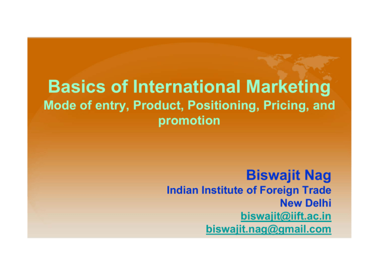 Basics Of International Marketing