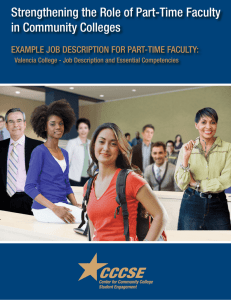 Strengthening the Role of Part-Time Faculty in Community