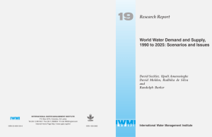 World Water Demand and Supply, 1990 to 2025: Scenarios and Issues