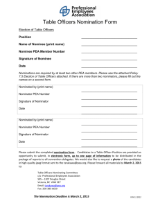 Table Officers Nomination Form