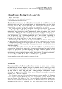 Ethical Issues Facing Stock Analysts