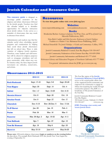 Resources Jewish Calendar and Resource Guide