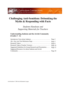 Challenging Anti-Semitism: Debunking the Myths