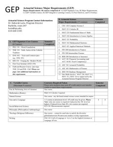 GEP Actuarial Science Major Requirements (GEP)