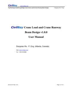 CivilBay Crane Load and Crane Runway Beam Design v1.0.0 User