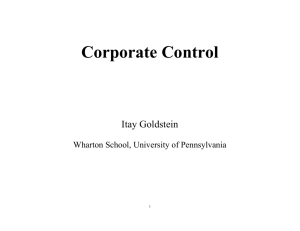 Corporate Control - University of Pennsylvania