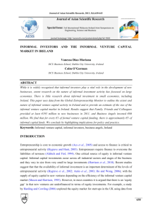 INFORMAL INVESTORS AND THE INFORMAL VENTURE CAPITAL