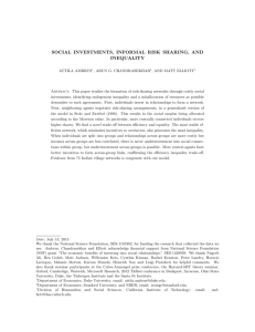 social investments, informal risk sharing, and inequality