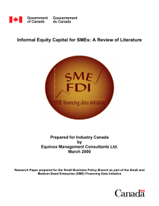 Informal Equity Capital for SMEs: A review of