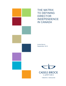 The Matrix to Defining Director Independence in Canada