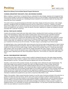 Mutual Fund, Money Fund and Bank Deposit Program