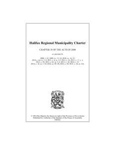 Halifax Regional Municipality Charter