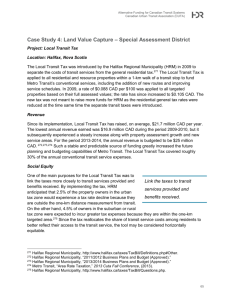 Case Study 4: Land Value Capture – Special Assessment District