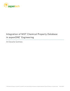 Integration of NIST Chemical Property Database in aspenONE