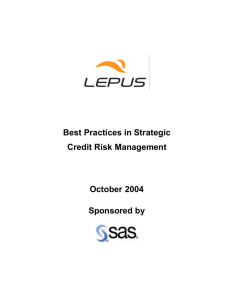 Effective Credit Risk Management